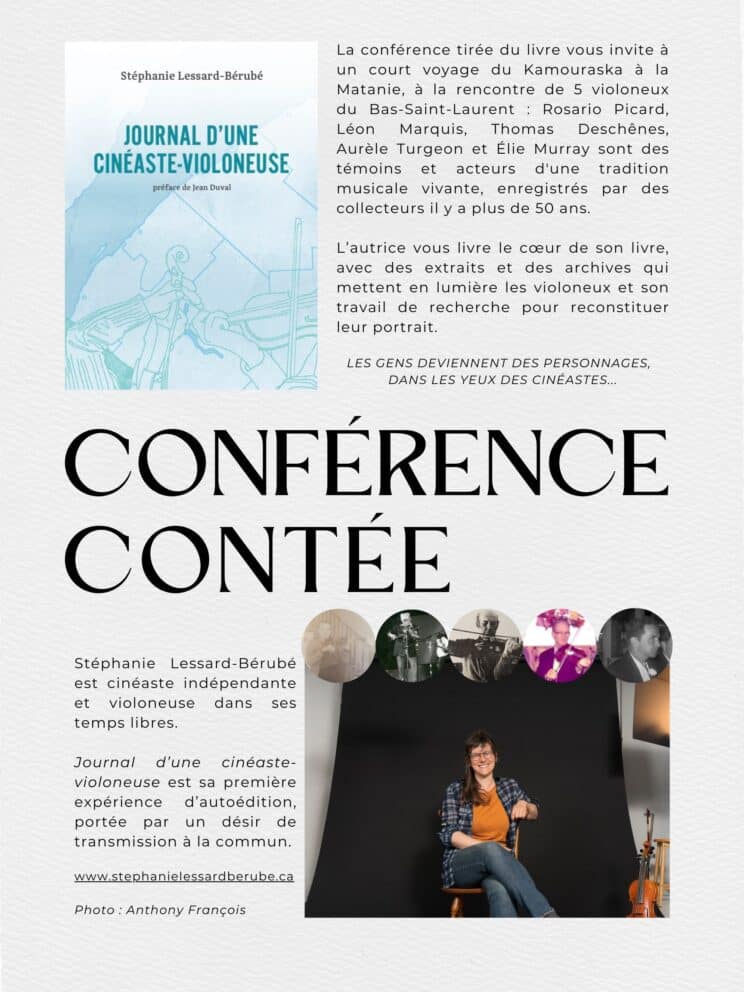 Conférence contée « Journal d'une cinéaste-violoneuse »