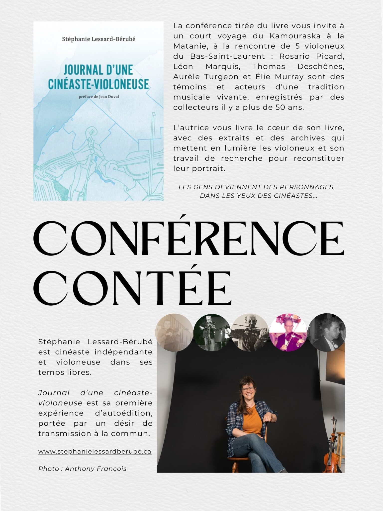 Conférence contée « Journal d'une cinéaste-violoneuse »