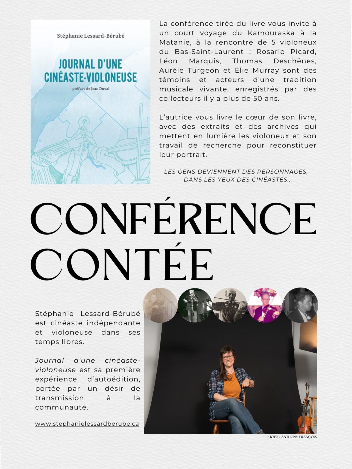 Conférence contée « Journal d'une cinéaste-violoneuse »